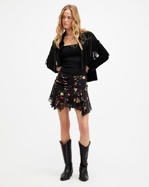 Erica Kora Asymmetric Hem Mini Skirt