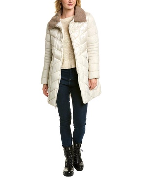 Andrew Marc Women's Quilted Minksy Mixed Puffer Jacket