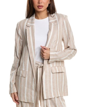 BCBGMAXAZRIA Women's Long Sleeve Open Front Neck Pull on Blazer