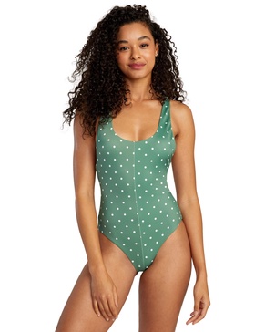 RVCA Women's Standard One Piece Racerback Medium Cut Swimsuit