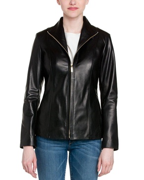 Cole Haan womens Classic Leather Jacket