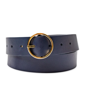 Women's Two-In-One Center Bar Reversible Genuine Leather Belt