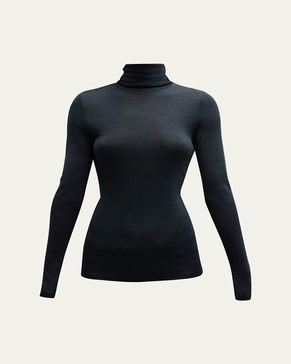 Woolen Silk Turtleneck Top