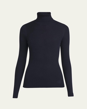 Ribbed Wool Cashmere Turtleneck