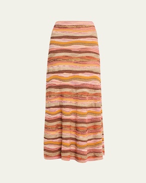 Rosen Multicolor Knit Maxi Skirt