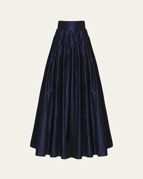 Pleated Silk Ball Skirt