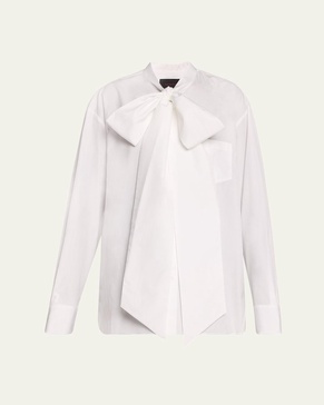 Men's Easy Button-Down Shirt with Neck Bow