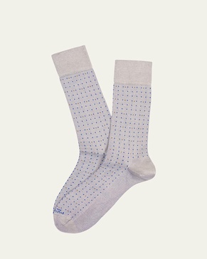 Men's Luxury Yarns Micro Dot Mid-Calf Socks