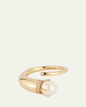 14K Pearl Cornucopia Ring