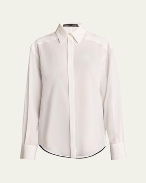 Demi Button-Down Stretch Silk Viscose Blouse