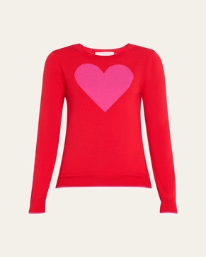 Heart Crewneck Wool Sweater