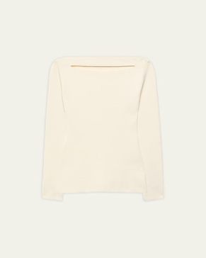 Cutout Compact Knit Long-Sleeve Top