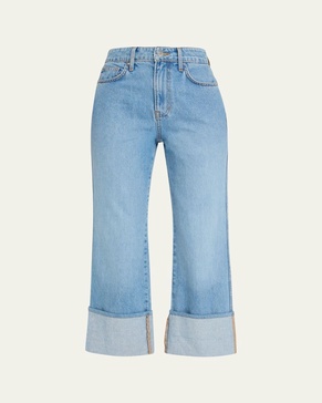 Dylan High Rise Straight Cuffed Jeans