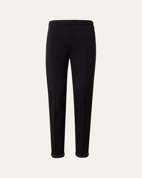 Franca Diamond Studded Cuff Jersey Pants