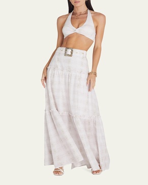 Serpentine Valentina Belted Maxi Skirt