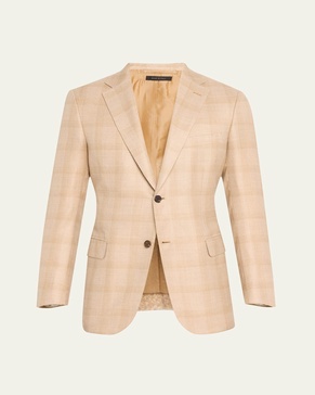 Men's Cashmere-Silk Plaid Sport Coat