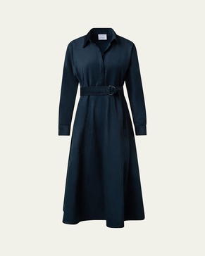 Washed Fine Corduroy Belted Midi Dress