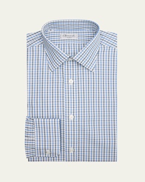 Men's Cotton Multi-Check Dress Shirt