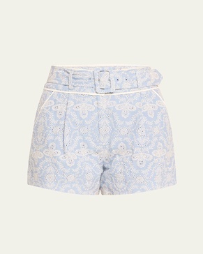 Hobbes Belted Eyelet Shorts