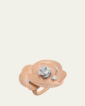 Rose Gold Desert Rose Ring with Diamonds