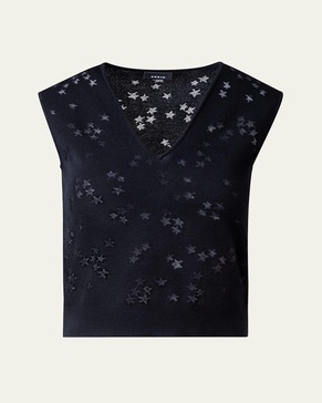 Star Intarsia Sleeveless Wool Top