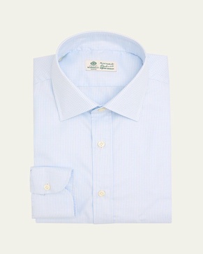 Men's Cotton Micro-Check Dress Shirt