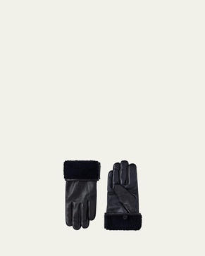 Willis Leather Gloves with Shearling Cuffs