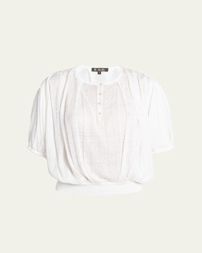 Serafino Pleated Flax Blouse