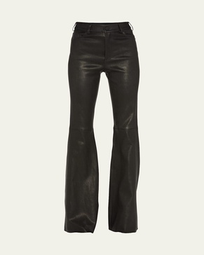 Brent High-Waist Leather Bell Pants