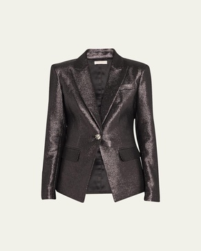 Wren Metallic Single-Breasted Blazer