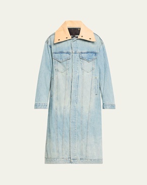 Kat Long Denim Trucker Coat