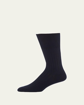 Rib-Knit Cotton Socks