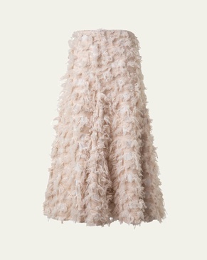 3-D Jacquard Wool Midi Skirt