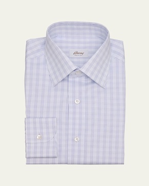 Men's Cotton Twill Check Dress Shirt