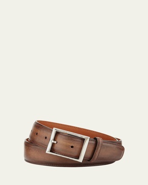 Men's Classic Burnished Leather Belt