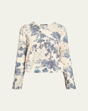 Blue Eyes Hill Floral Cashmere Sweater