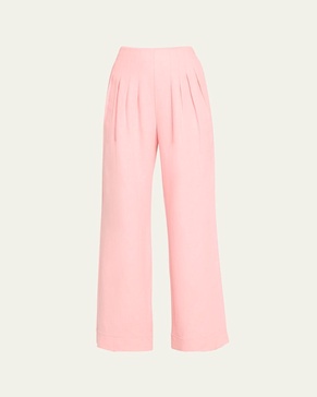 Dalia Pleated Wide-Leg Pants