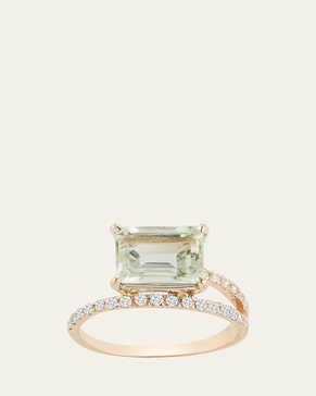 14K Green Amethyst Point of Focus Ring