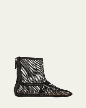 Fishnet Patent Ballerina Booties