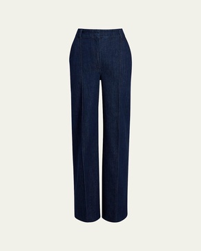 High Rise Denim Trousers