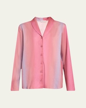 Loie Ombre Shawl-Collar Shirt