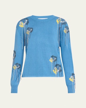 Flower Fringe Cashmere Pullover