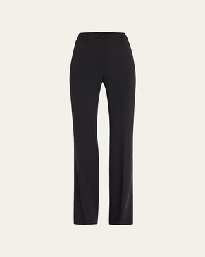 Farrah Boot-Cut Mid-Rise Wool Pants