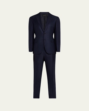 Men's Wool Windowpane Suit