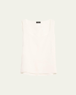 Scoop-Neck Silk Georgette Tank Top