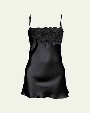 Bijoux Lace-Trim Silk Chemise