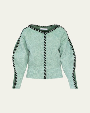 Whip Stitch Wool Cropped Pullover