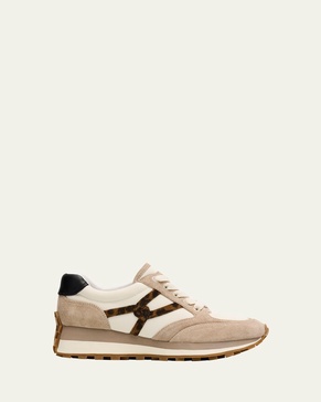 Valentina Suede Shearling Retro Sneakers