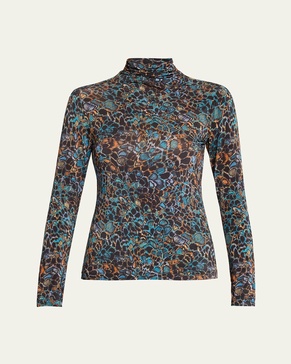 Aurelia Printed Turtleneck Long-Sleeve Top