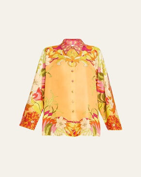 The Flower Child Society Silk Blouse